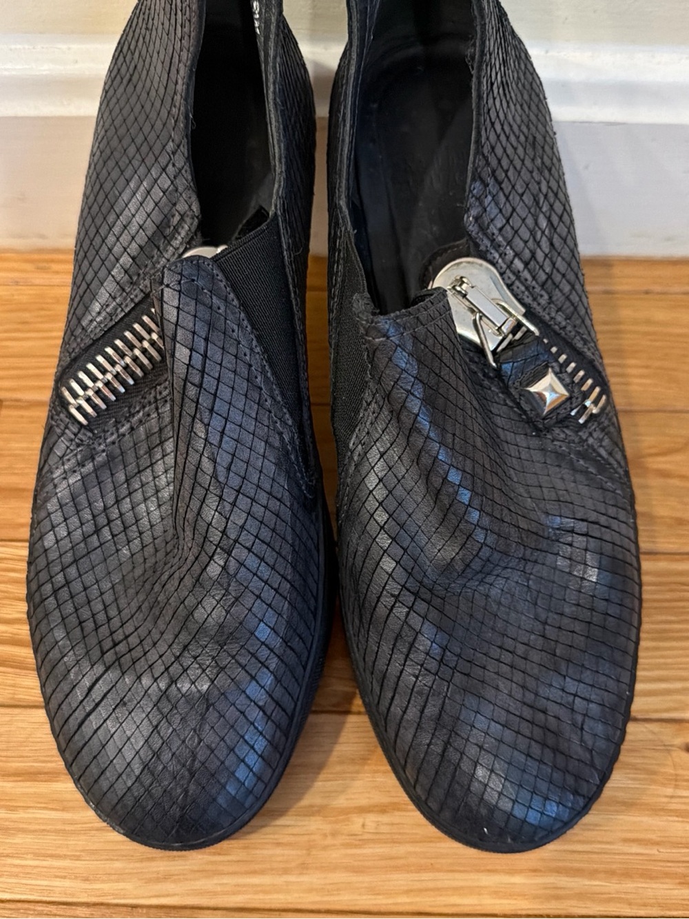 Stuart Weitzman Textured Upper and Silver Hardware